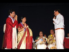 Receiving Narada Gana Sabha Award 